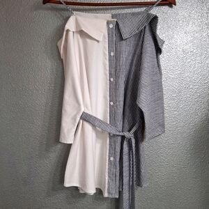 NWT Per Seption Concept Off The Shoulder Belted Blouse